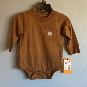 Carhartt Infant Long Sleeve Bodysuit in Brown